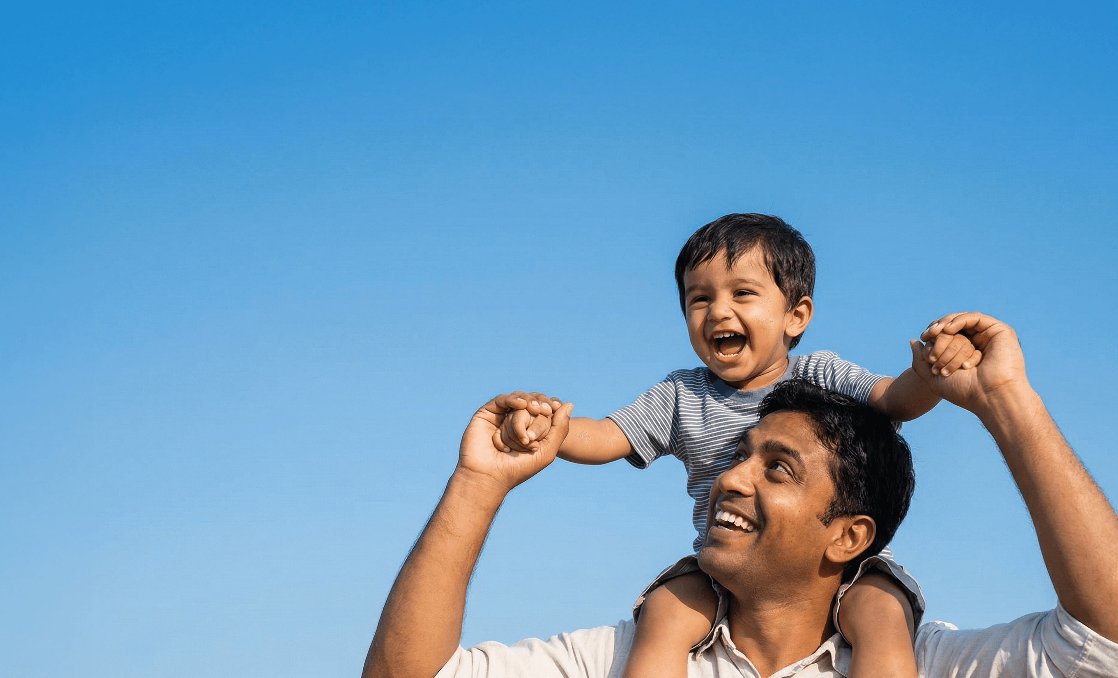 Father and child having fun